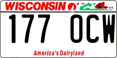 WI license plate 177OCW