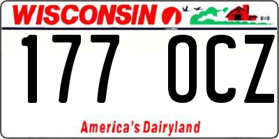 WI license plate 177OCZ