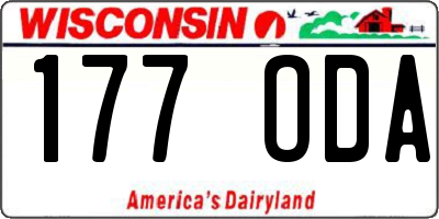 WI license plate 177ODA