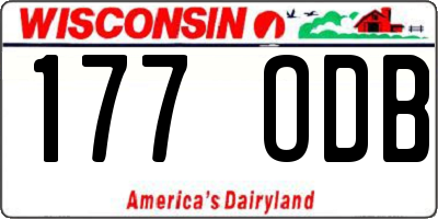 WI license plate 177ODB