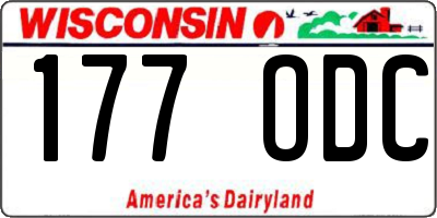 WI license plate 177ODC