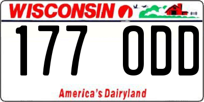 WI license plate 177ODD