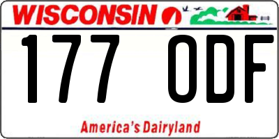 WI license plate 177ODF