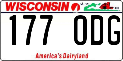 WI license plate 177ODG