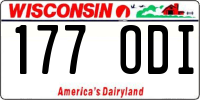 WI license plate 177ODI