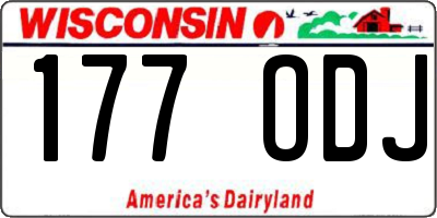 WI license plate 177ODJ