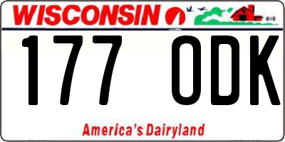 WI license plate 177ODK