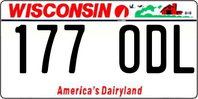 WI license plate 177ODL