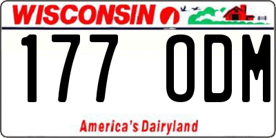 WI license plate 177ODM
