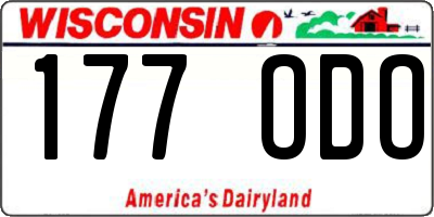 WI license plate 177ODO