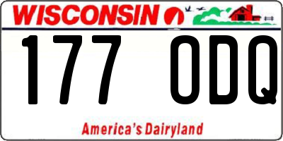 WI license plate 177ODQ