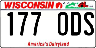 WI license plate 177ODS