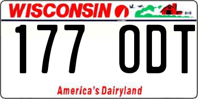 WI license plate 177ODT