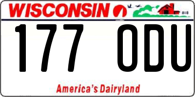 WI license plate 177ODU
