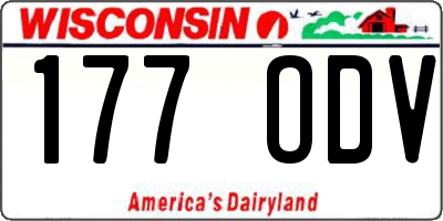 WI license plate 177ODV
