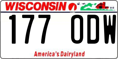 WI license plate 177ODW