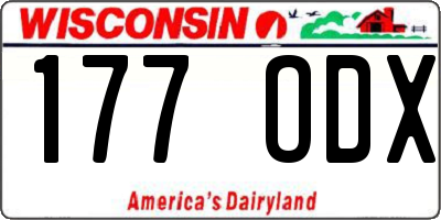 WI license plate 177ODX