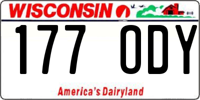 WI license plate 177ODY