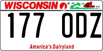 WI license plate 177ODZ