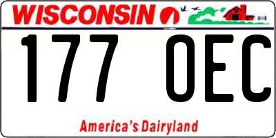 WI license plate 177OEC