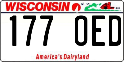 WI license plate 177OED