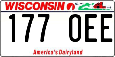 WI license plate 177OEE
