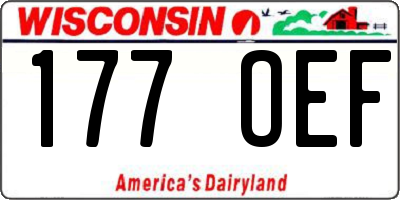 WI license plate 177OEF