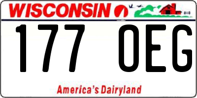 WI license plate 177OEG