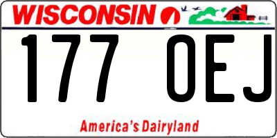 WI license plate 177OEJ