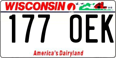 WI license plate 177OEK