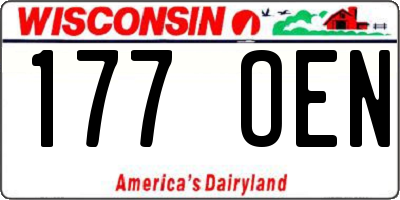 WI license plate 177OEN