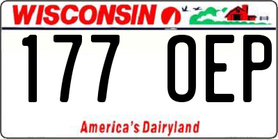 WI license plate 177OEP