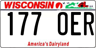 WI license plate 177OER