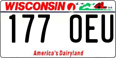 WI license plate 177OEU