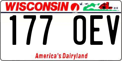 WI license plate 177OEV