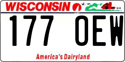 WI license plate 177OEW