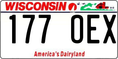 WI license plate 177OEX