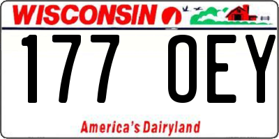 WI license plate 177OEY