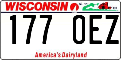 WI license plate 177OEZ