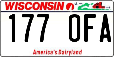 WI license plate 177OFA