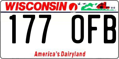 WI license plate 177OFB