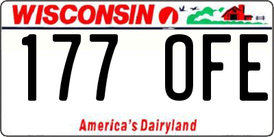 WI license plate 177OFE