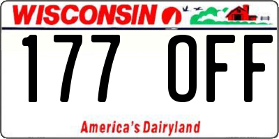 WI license plate 177OFF
