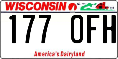 WI license plate 177OFH