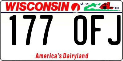 WI license plate 177OFJ