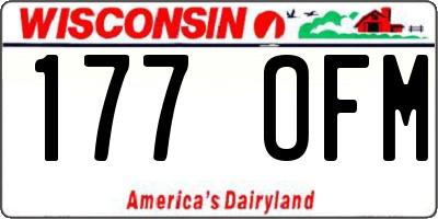 WI license plate 177OFM
