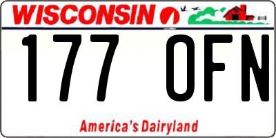 WI license plate 177OFN