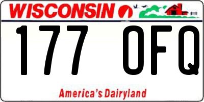 WI license plate 177OFQ