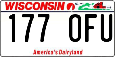 WI license plate 177OFU