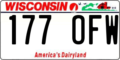 WI license plate 177OFW
